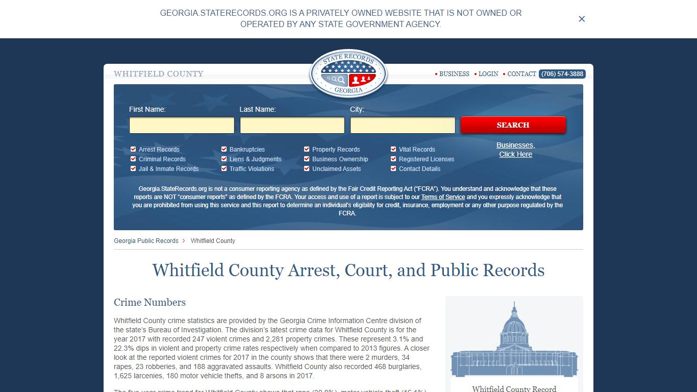 Whitfield County Arrest, Court, and Public Records